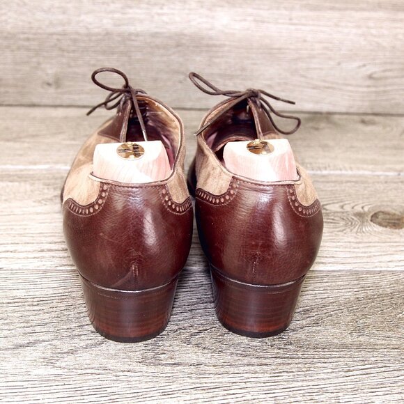 * NEW * $650 GRAVATI Neiman Marcus Women's 10 M Brown Calf/Suede 4269 *new Trees - Picture 9 of 14